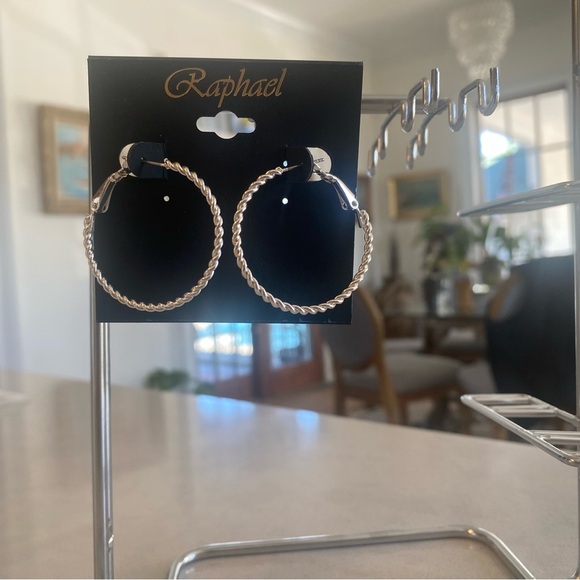 Raphael Silver Twisted Hoop Earrings - Picture 2 of 2